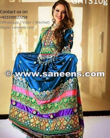 Afghan Bridal Dress - Mirrors Embroidery Work