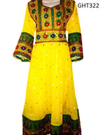 Afghan Clothes In Yellow Color 3 Piece Afghani Dress