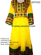 Afghan Clothes In Yellow Color 3 Piece Afghani Dress