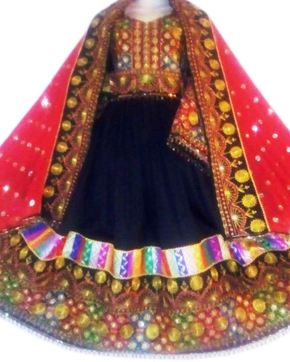 Elegant Afghan Women's Dress - Exquisite Fancy Embroidery