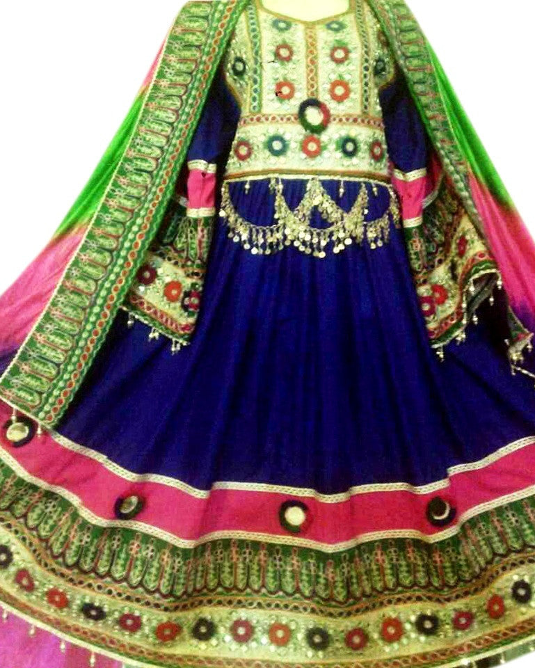 Afghan Traditional Dress With Waist Chains