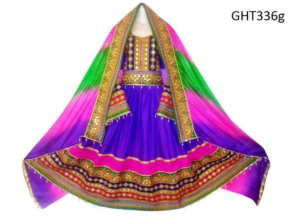 afghan clothes, afghani dress in blue color