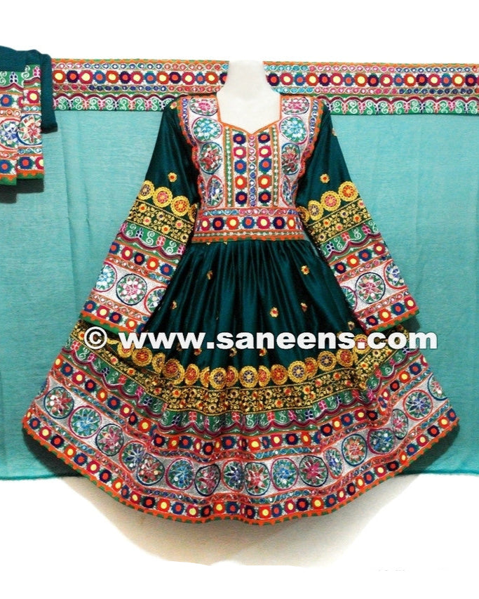 Afghan Bridal Dress With A Lot Of Mirrors Work