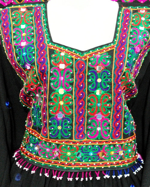 afghani dress with mirrors work