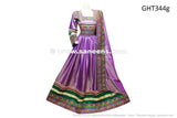 Afghani Dress In Purple Color With Handmade Embroidery Work