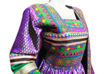 Afghani Dress In Purple Color With Handmade Embroidery Work