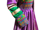 Afghani Dress In Purple Color With Handmade Embroidery Work