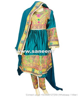 Muslim Wedding Dress In Teal Color Afghan Clothes