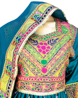 Muslim Wedding Dress In Teal Color Afghan Clothes
