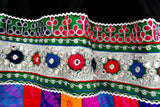 Afghan Traditional Clothes In Black Color With Waist Belt And Mirrors Work