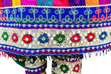 Afghan Traditional Clothes In Black Color With Waist Belt And Mirrors Work