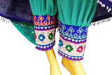 Afghan Traditional Clothes In Black Color With Waist Belt And Mirrors Work
