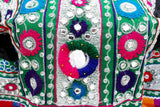Afghan Traditional Clothes In Black Color With Waist Belt And Mirrors Work