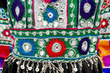 Afghan Traditional Clothes In Black Color With Waist Belt And Mirrors Work
