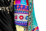 Afghan Traditional Clothes In Black Color With Waist Belt And Mirrors Work