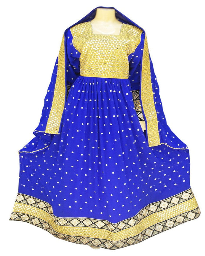 Afghan Bridal Hand Embroidery Lace Work Dress