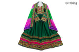 Afghan Mirror Work Green Gown Traditional Afghan Dress