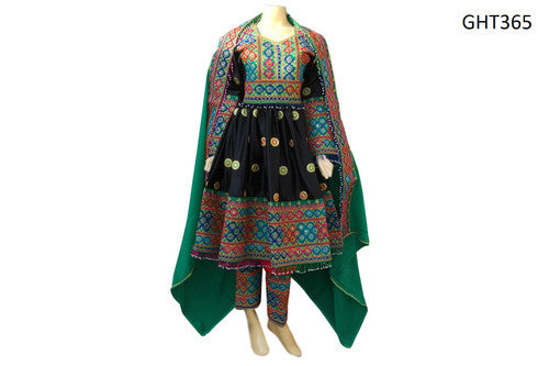 Afghani Suit In Black Color Afghan Fashion Clothes