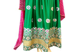 Afghan Wear In Green Color With Mirrors Work And Lace Afghan Clothing