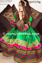 Afghani Suit In Green Color With Beautiful Embroidery And Mirrors Work