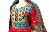 Muslim Bridal Dress In Red Color Afghan Traditional Clothes