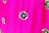 Muslim Wedding Gown Islamic Bridal Wear Pink Color With Lace Work