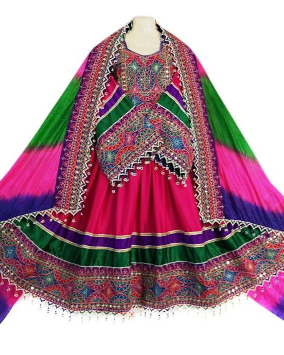 Afghani Bridle Hand Embroidered Dress