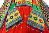 Afghani Dress In Red Color With Mirrors Work Islamic Wedding Dresses