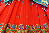 Afghani Dress In Red Color With Mirrors Work Islamic Wedding Dresses
