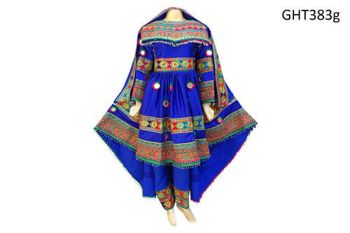 Afghan Gown In Blue Color