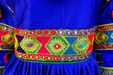 Afghan Gown In Blue Color