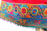 Islamic Clothing Afghani Dress In Red Color With Tiny Mirrors Work