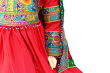 Islamic Clothing Afghani Dress In Red Color With Tiny Mirrors Work