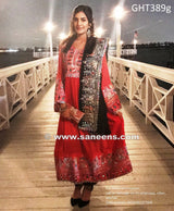 Pathani Dress In Red Color Afghan Clothes With Mirrors Work
