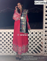 Pathani Dress In Red Color Afghan Clothes With Mirrors Work