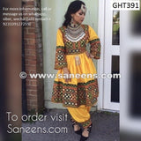 Pathani Suit In Yellow Color Afghan Traditional Dress With Mirrors Work