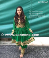 Arabic Clothing Afghan Clothes Hijab Dress In Green Color With Lace