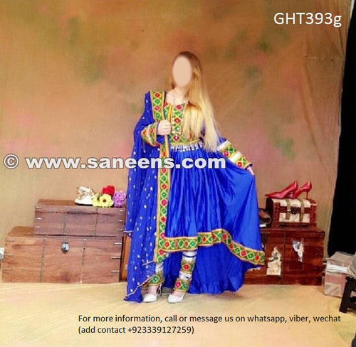 Afghan Clothing In Blue Color Muslim Wedding Dresses Pathani Suit