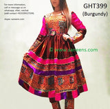 Hijab Fashion Afghan Gown In Burgundy Color Pashtun Bridal Clothes