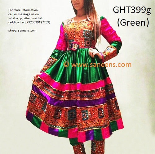 Muslimah Fashion Afghan Clothes In Green Color Persian Bridal Gowns