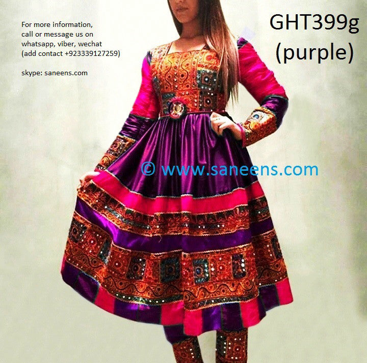 Afghan Gown In Purple Color Pashtun Singer Beautiful Frocks Online