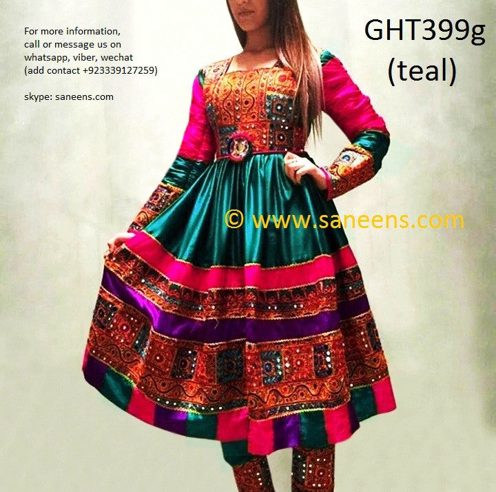 Afghani Wedding Event Teal Color Dress