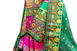 Afghan Wear Pashtun Bridal Dress In Pink And Green Color