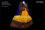 Traditional Afghan Pathan Girl Bridal Frock In Yellow Color