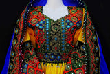 Traditional Afghan Pathan Girl Bridal Frock In Yellow Color
