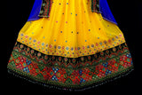 Traditional Afghan Pathan Girl Bridal Frock In Yellow Color