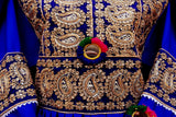 Muslim Wedding Dress In Blue Satin High Low Design Afghan Clothes