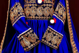 Muslim Wedding Dress In Blue Satin High Low Design Afghan Clothes