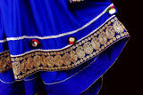 Muslim Wedding Dress In Blue Satin High Low Design Afghan Clothes