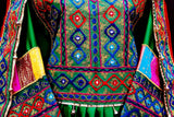 Persian Bridal Frock In Green Fabric Afghan Clothing Online